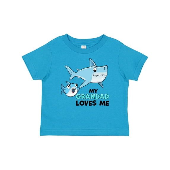 Inktastic My Grandad Loves Me with Cute Sharks Boys or Girls Baby T-Shirt