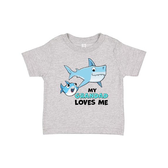 Inktastic My Grandad Loves Me with Cute Sharks Boys or Girls Baby T-Shirt