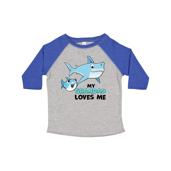 Inktastic My Grandad Loves Me with Cute Sharks Boys or Girls Toddler T-Shirt