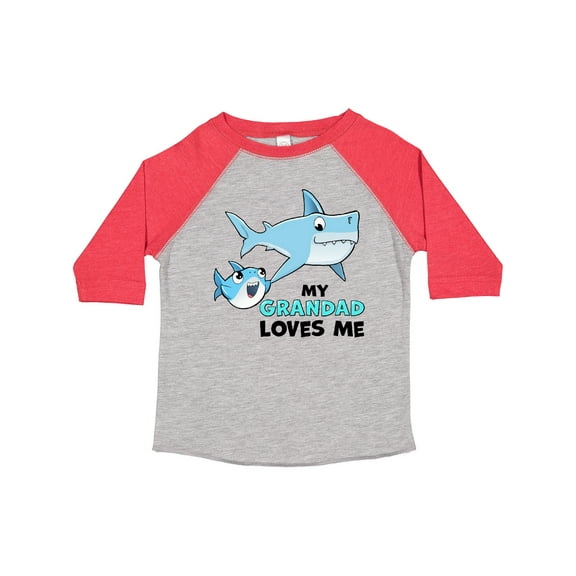Inktastic My Grandad Loves Me with Cute Sharks Boys or Girls Toddler T-Shirt