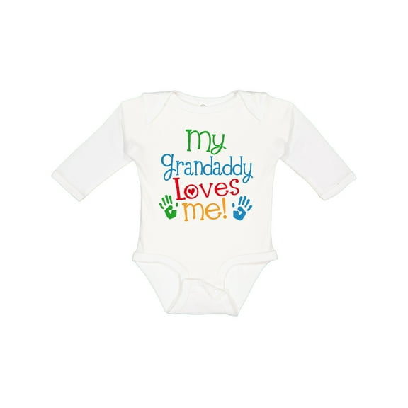 Inktastic My Grandaddy Loves Me Boys or Girls Long Sleeve Baby Bodysuit