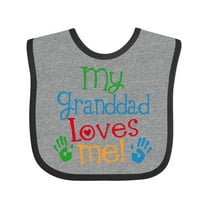 Inktastic My Granddad Loves Me Boys or Girls Baby Bib