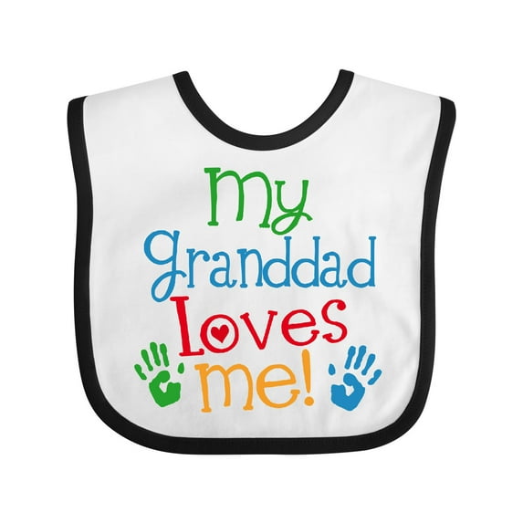 Inktastic My Granddad Loves Me Boys or Girls Baby Bib