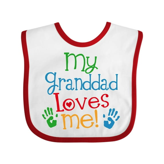 Inktastic My Granddad Loves Me Boys or Girls Baby Bib