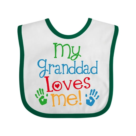 Inktastic My Granddad Loves Me Boys or Girls Baby Bib