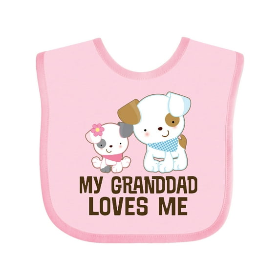 Inktastic My Granddad Loves Me Granddaughter Girls Girls Baby Bib