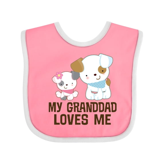 Inktastic My Granddad Loves Me Granddaughter Girls Girls Baby Bib
