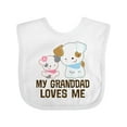 thumbnail image 1 of Inktastic My Granddad Loves Me Granddaughter Girls Girls Baby Bib, 1 of 4