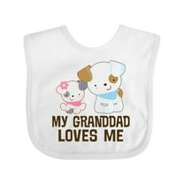 Inktastic My Granddad Loves Me Granddaughter Girls Girls Baby Bib