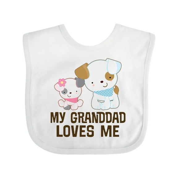Inktastic My Granddad Loves Me Granddaughter Girls Girls Baby Bib