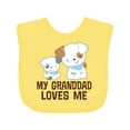 thumbnail image 1 of Inktastic My Granddad Loves Me Grandson Puppy Boys Baby Bib, 1 of 4