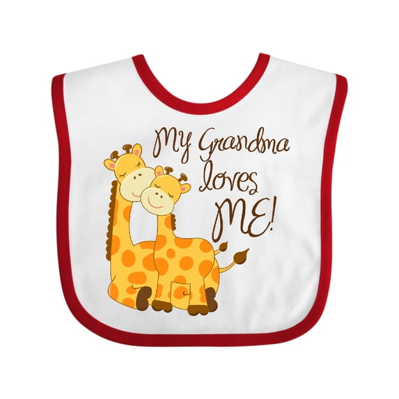 Inktastic My Grandma Loves Me Boys or Girls Baby Bib