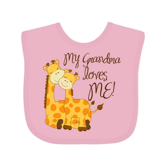 Inktastic My Grandma Loves Me Boys or Girls Baby Bib
