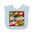 thumbnail image 1 of Inktastic My Grandma Loves Me Boys or Girls Baby Bib, 1 of 4