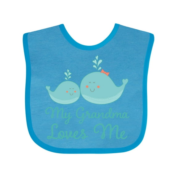 Inktastic My Grandma Loves Me Boys or Girls Baby Bib