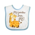 thumbnail image 1 of Inktastic My Grandma Loves Me Boys or Girls Baby Bib, 1 of 4