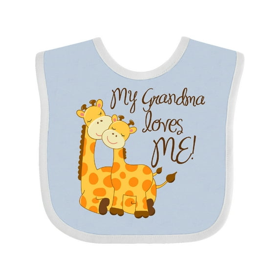 Inktastic My Grandma Loves Me Boys or Girls Baby Bib