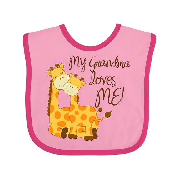 Inktastic My Grandma Loves Me Boys or Girls Baby Bib