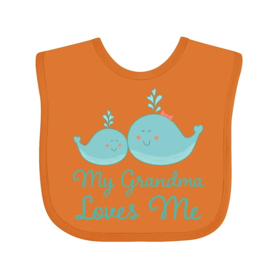 Inktastic My Grandma Loves Me Boys or Girls Baby Bib