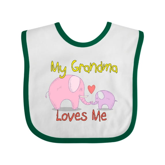 Inktastic My Grandma Loves Me Boys or Girls Baby Bib