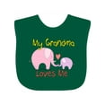 thumbnail image 1 of Inktastic My Grandma Loves Me Boys or Girls Baby Bib, 1 of 4