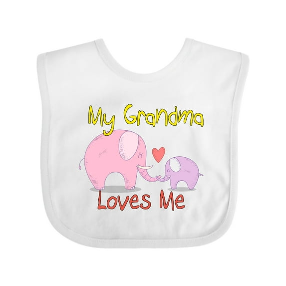 Inktastic My Grandma Loves Me Boys or Girls Baby Bib