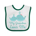 thumbnail image 1 of Inktastic My Grandma Loves Me Boys or Girls Baby Bib, 1 of 4