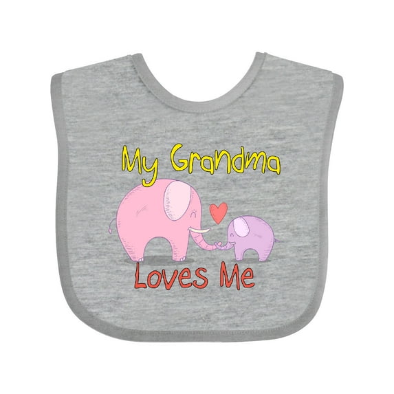 Inktastic My Grandma Loves Me Boys or Girls Baby Bib