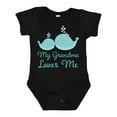thumbnail image 1 of Inktastic My Grandma Loves Me Boys or Girls Baby Bodysuit, 1 of 5