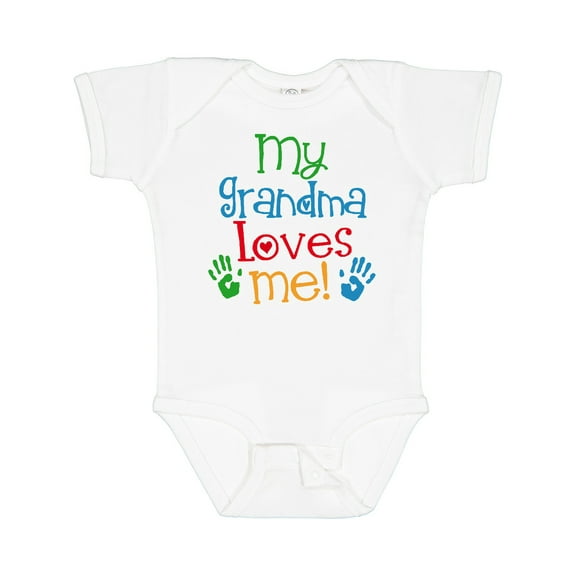 Inktastic My Grandma Loves Me Boys or Girls Baby Bodysuit