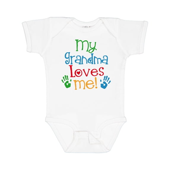 Inktastic My Grandma Loves Me Boys or Girls Baby Bodysuit