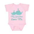 thumbnail image 1 of Inktastic My Grandma Loves Me Boys or Girls Baby Bodysuit, 1 of 5