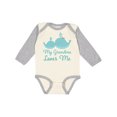 thumbnail image 1 of Inktastic My Grandma Loves Me Boys or Girls Long Sleeve Baby Bodysuit, 1 of 5