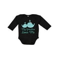 thumbnail image 1 of Inktastic My Grandma Loves Me Boys or Girls Long Sleeve Baby Bodysuit, 1 of 5