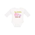 thumbnail image 1 of Inktastic My Grandma Loves Me Boys or Girls Long Sleeve Baby Bodysuit, 1 of 5