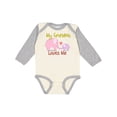 thumbnail image 1 of Inktastic My Grandma Loves Me Boys or Girls Long Sleeve Baby Bodysuit, 1 of 5