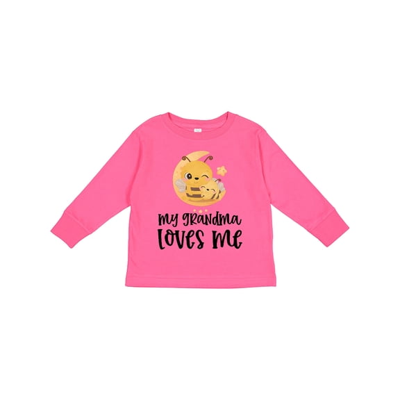 Inktastic My Grandma Loves Me Boys or Girls Long Sleeve Toddler T-Shirt