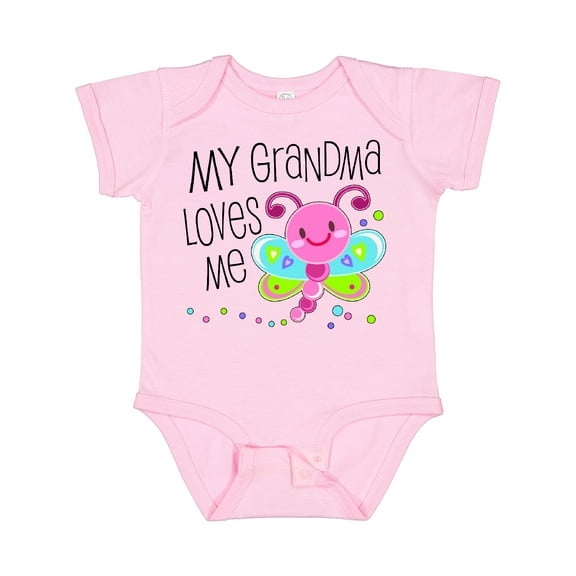 Inktastic My Grandma Loves Me Cute Dragonfly Boys or Girls Baby Bodysuit