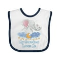 thumbnail image 1 of Inktastic My Grandma Loves Me Cute Elephants Clouds Moon and Stars Boys or Girls Baby Bib, 1 of 4