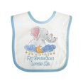 thumbnail image 1 of Inktastic My Grandma Loves Me Cute Elephants Clouds Moon and Stars Boys or Girls Baby Bib, 1 of 4