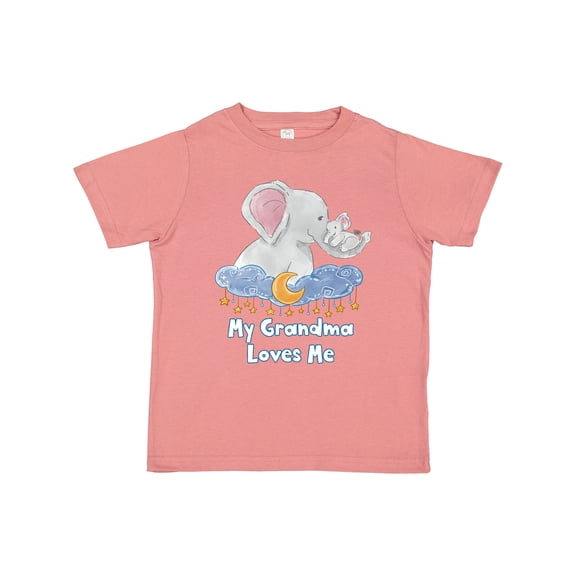 Inktastic My Grandma Loves Me Cute Elephants Clouds Moon and Stars Boys or Girls Toddler T-Shirt