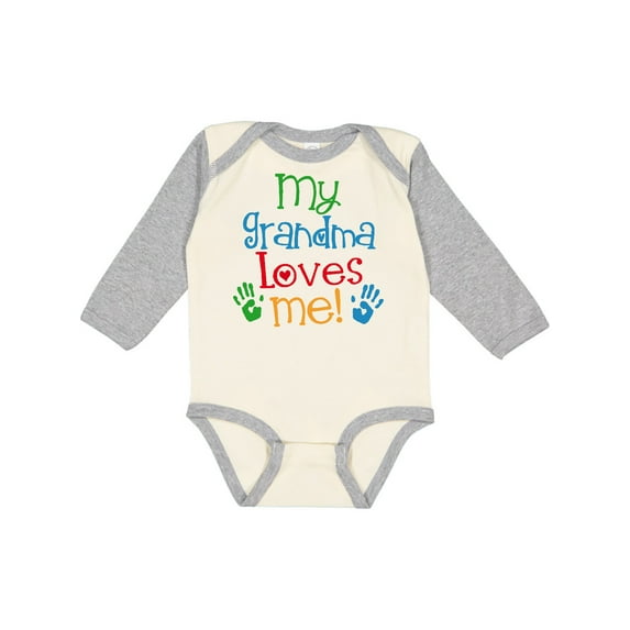 Inktastic My Grandma Loves Me Gift Boys or Girls Long Sleeve Baby Bodysuit