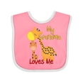 thumbnail image 1 of Inktastic My Grandma Loves Me Giraffe Boys or Girls Baby Bib, 1 of 4