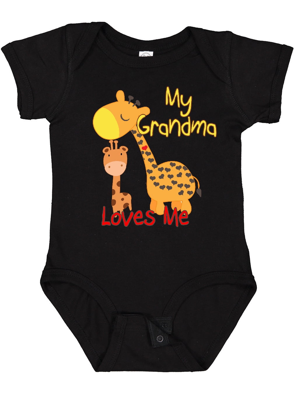 Inktastic My Grandma Loves Me Giraffe Boys or Girls Baby Bodysuit