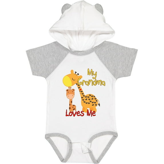 Inktastic My Grandma Loves Me Giraffe Boys or Girls Baby Bodysuit
