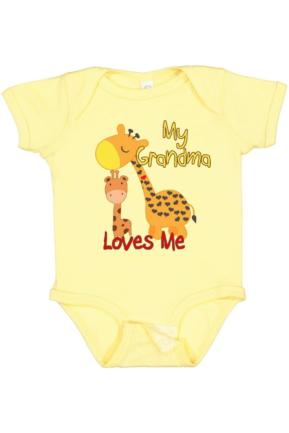 My Grandma Loves Me Giraffe Boys or Girls Baby Bodysuit