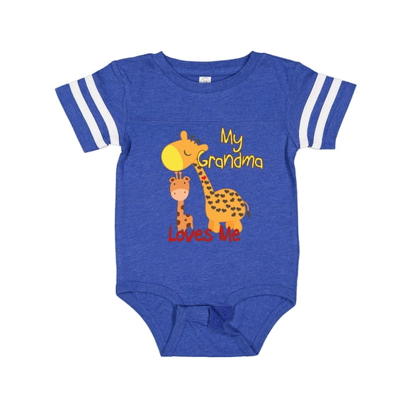 Inktastic My Grandma Loves Me Giraffe Boys or Girls Baby Bodysuit