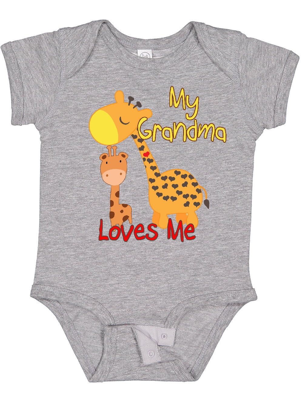 Inktastic My Grandma Loves Me Giraffe Boys or Girls Baby Bodysuit