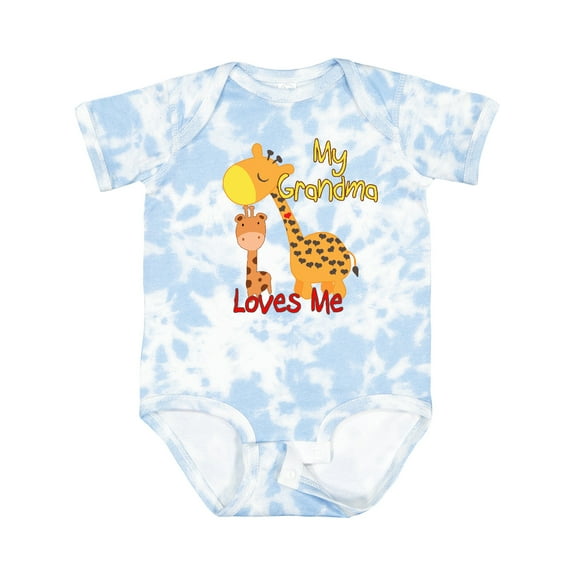 Inktastic My Grandma Loves Me Giraffe Boys or Girls Baby Bodysuit