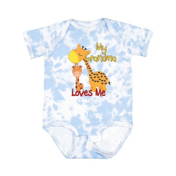Inktastic My Grandma Loves Me Giraffe Boys or Girls Baby Bodysuit